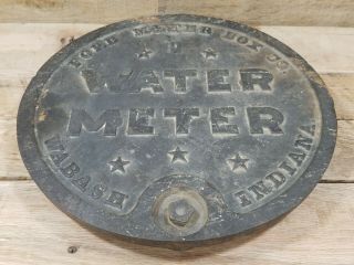 Antique Ford Meter Box Co Water Meter Wabash Indiana Meter Cover