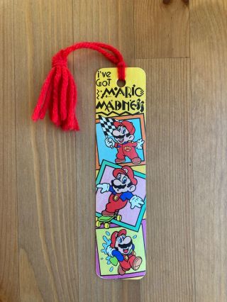Vtg 1989 " Mario Bros.  Madness " Nintendo Skateboard Antioch Bookmark 80 