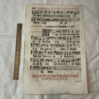 Huge 1671 Music Sheet Folio Leaf - France,  Printed In Latin - Decor Display - B