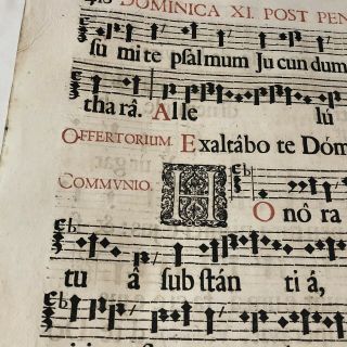 Huge 1671 Music Sheet Folio Leaf - France,  Printed In Latin - Decor Display - B 3