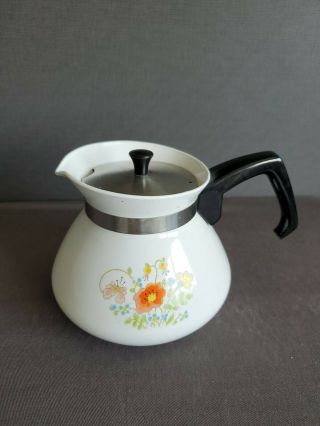 Vintage Corning Ware Wildflower 6 Cup Tea Pot P - 104 Ec