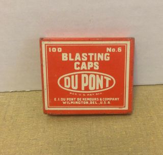 Vintage Dupont Blasting Caps Tin Can Lid Mining Dynamite Explosive Lid Only