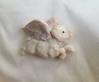 Adorable 3d Vintage Fridge Magnet - When Pigs Fly Angel