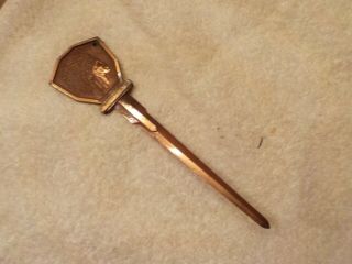 Vintage Copper Bronze Letter Opener With Indian Head On Top Chief