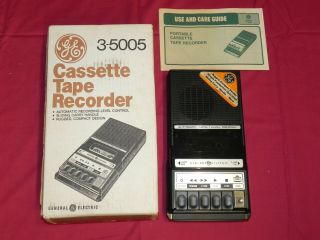 Vintage Ge General Electric Portable Cassette Tape Recorder 3 - 5005