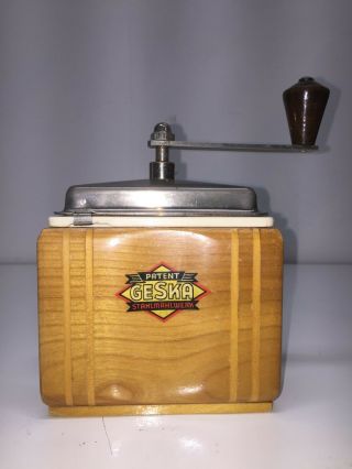 Vintage/antique Geska Coffee Grinder Hand Crank