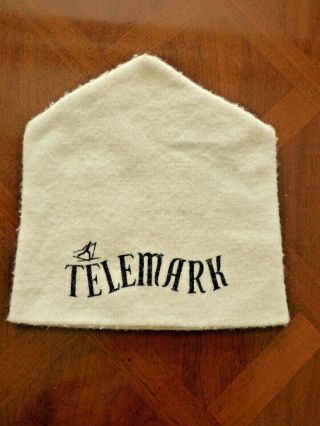 Vintage Telemark Resort In Cable,  Wi,  Knit White Ski Hat In