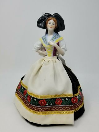 Vintage Goebel Tea Cozy Half Doll Madame De Pont Germany With Stand 0216