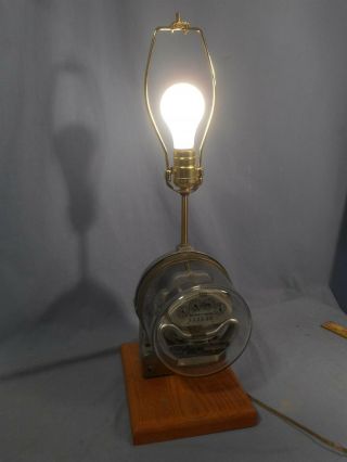 Vintage/antique Unique Electric Meter Turns When On Table Lamp Duncan Meter