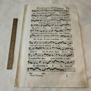 Huge 1700’s Music Sheet Folio Leaf In Le Mans - France - Decor Display - C