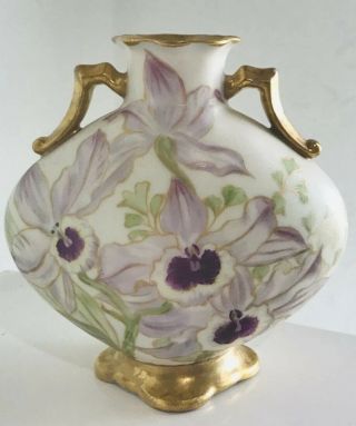 Antique Hand Painted Floral Martial Redon Limoges Mr France Porcelain Vase 6”