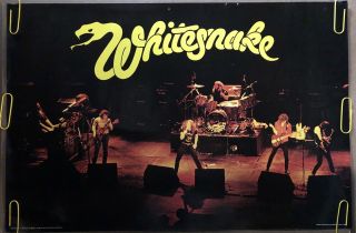 Vintage Poster Whitesnake On Stage 1980s Rock & Roll Music Memorabilia
