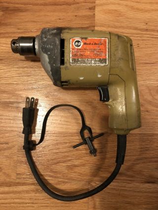 Vintage 1/4 " Black & Decker Electric Drill Model 7004 Type 1