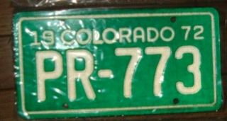 Vintage Colorado 1972 Motorcycle License Plate In Plastic Pr - 773 ^