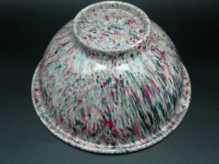 Vintage Texas Ware Confetti Melmac Mixing Serving Bowl 111 Green Pink Black Gray