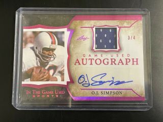 2020 - 21 Oj Simpson Leaf In The Game Auto Prime Patch /4 Jersey Gu Signed Sp