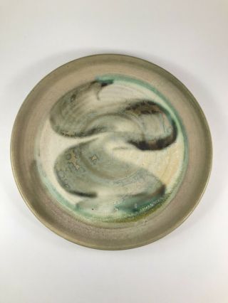 Vintage Studio Pottery Plate Signed Hiltin 1980 Mystery Potter