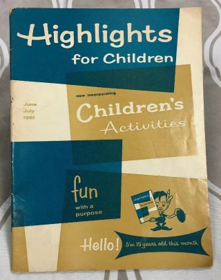 Highlights For Children June/july 1961 Vol 16 No.  6 Children 