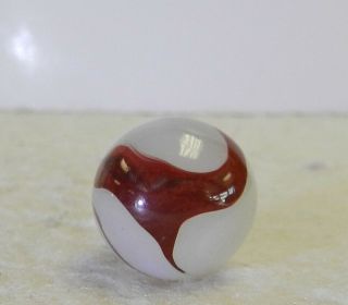 12149m Vintage Akro Agate Silver Oxblood Marble.  61 Inches