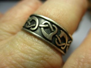 Sterling Silver 925 Estate Vintage Wjc Celtic Entwined Eternity Ring Size 8.  5