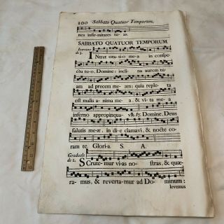 Huge 1700’s Music Sheet Folio Leaf In Le Mans - France - Decor Display - B