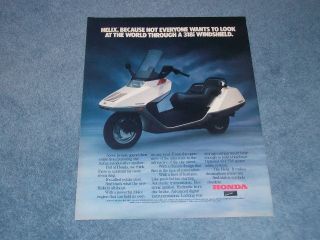 1986 Honda Helix Motorscooter Vintage Ad ".  Not Everyone Wants To Look At The.