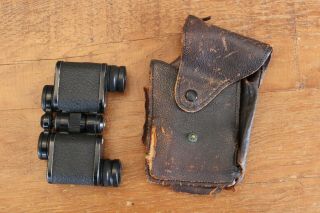 Vintage Compact 6x Binoculars W/ Leather Case