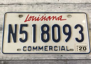Louisiana Commercial License Plate N518093