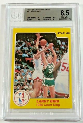 Larry Bird 1986 Star Court Kings Beckett Bgs 8.  5 4 Of 33 Basketball Card