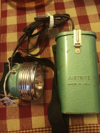 Vintage Justrite Portable Electric Headlight Lantern,