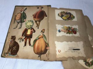 Antique Victorian Die Cuts Trade Calling Card Album Scrapbook Cabbage Man