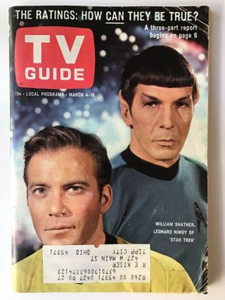 Tv Guide March 4 - 10,  1967 - Star Trek - Shatner & Nimoy -