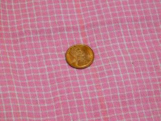 4 Yards 25 " Wide Antique Vintage Cotton Feedsack Fabric Pink White Plaid