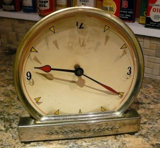 Vtg Art Deco Antique Price Brothers Chicago Electric Lighted Sign Clock