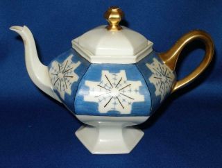 Antique 1911 Limoges France Porcelain Teapot,  Cream,  Sugar Gold Trim Handles