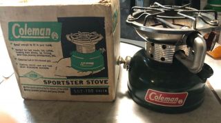 Vintage Coleman Sportster 502 - 700 Camp Stove W/ Box 1/68 Date Ice Fishing Ready