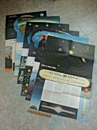 Set Of 6 Vintage 1950 1960 Educational Science Classroom Chart Posters 28 X 41