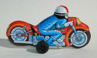 Vintage & Rare Motorcycle Friction Tin Toy Made In Japan 60 