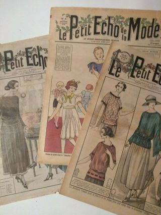 3 Vintage Fashion Magazines Le Petit Echo De La Mode 1922 1936