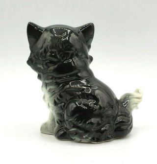 Vintage GOEBEL W.  Germany Cat Kitten Black White Signed Figurine 3