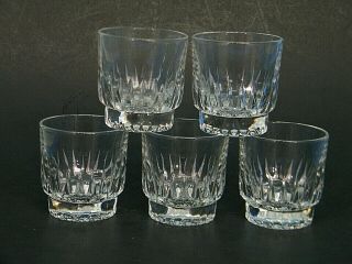 5 Vintage Libbey Duratuff 4oz Rocks 3 " Sipper Bar Cocktail Glasses Cut Crystal