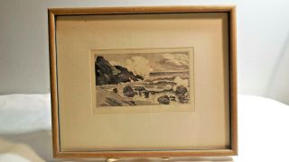 " The Surf " Lyman Byxbe Vintage Signed Etching
