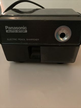 Vintage Panasonic Auto - Stop Electric Pencil Sharpener Black Model Kp - 110