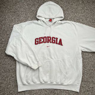 Men’s Vintage Nike Team University Of Georgia Uga Bulldogs Hoodie Sweatshirt L