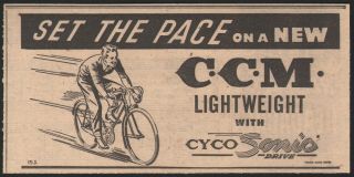 1953 Canadian Cycle & Motor Ccm Print Ad Bicycle Bike Lightweight