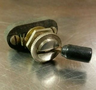 Antique Toggle Switch,  Bakelite & Nickel Plated,  2 Position Spst Screw Terminals