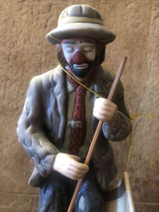 Emmett Kelly Jr Flambro Hobo Clown Sweeping With Broom Figurine Vintage 1984 2