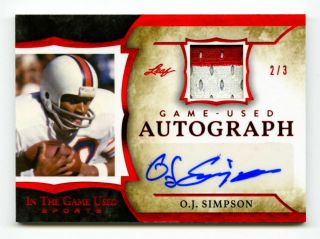 2020 - 21 Oj Simpson Leaf In The Game Auto Prime Patch /3 Jersey Gu Signed Sp