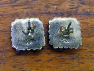 Vintage sterling silver NATIVE AMERICAN INDIAN NAVAJO TURQUOISE earrings 2