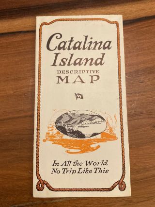 Rare Antique 1920 Catalina Island Ca Brochure Map E6